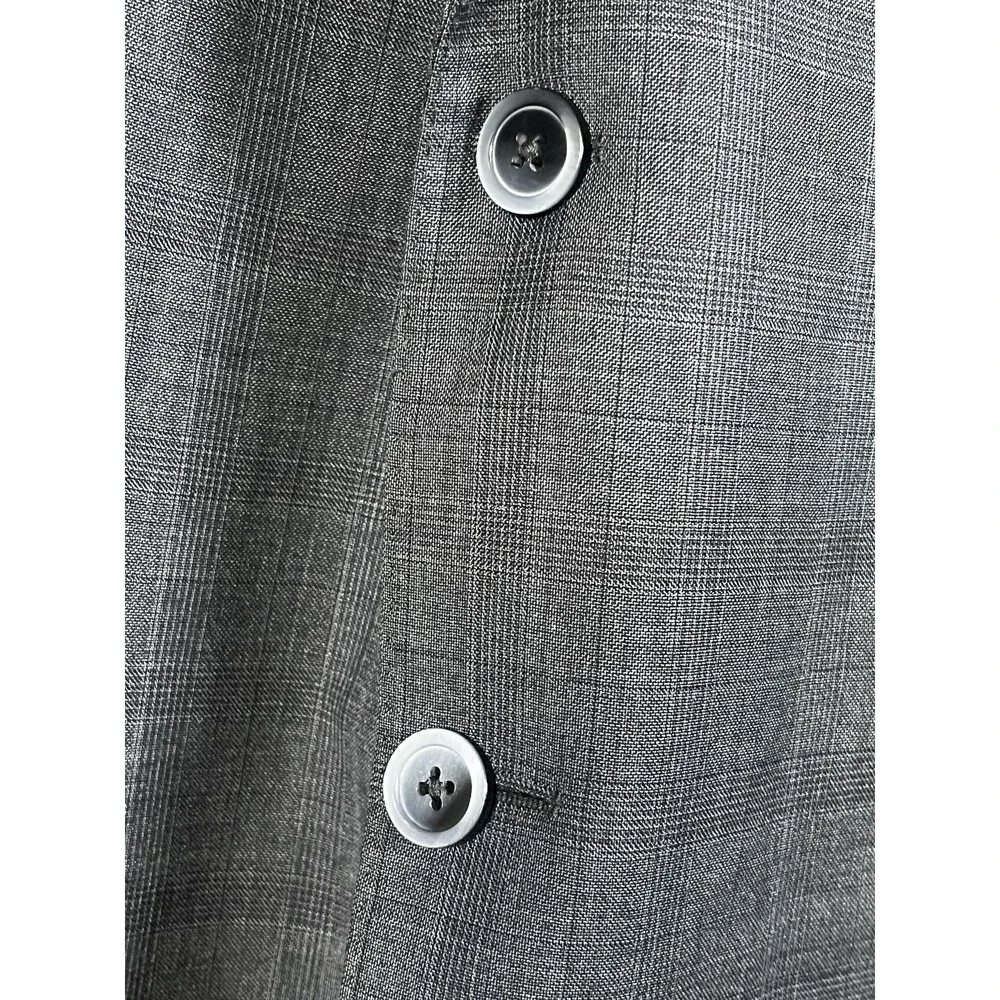 Canaletto Blazer Jacket Mens 46 Gray Wool Check Reda Super 150s Fabric Suit